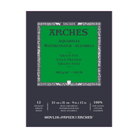 ARCHES Aquarellblock feinkorn naturweiß 300 g/m² - 12 Blatt A5 – A3