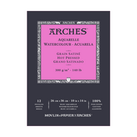 ARCHES Aquarellblock satiniert HP naturweiß 300 g/m² A5 – A3 - 12 Blatt