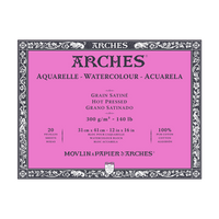 ARCHES Aquarellblock satiniert Naturweiß 300 g/m² – 20 Blatt