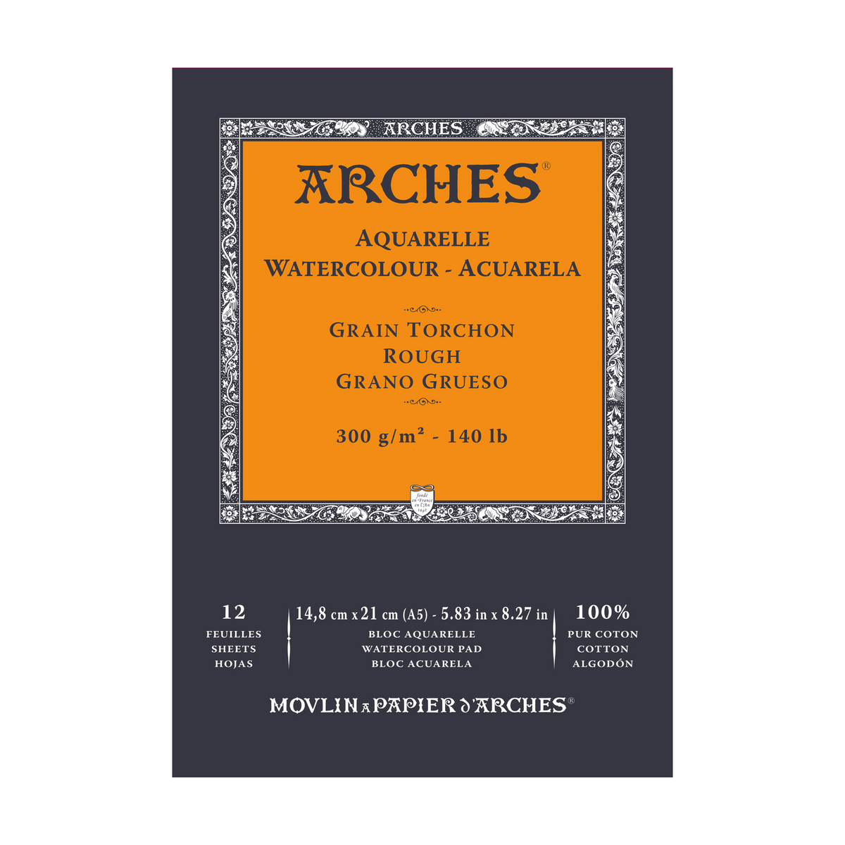 ARCHES Aquarelle Aquarellblock rau naturweiß 300 g/m² – 12 Blatt
