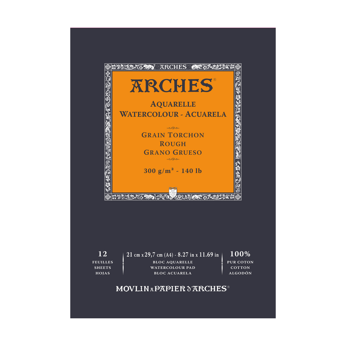 ARCHES Aquarelle Aquarellblock rau naturweiß 300 g/m² – 12 Blatt