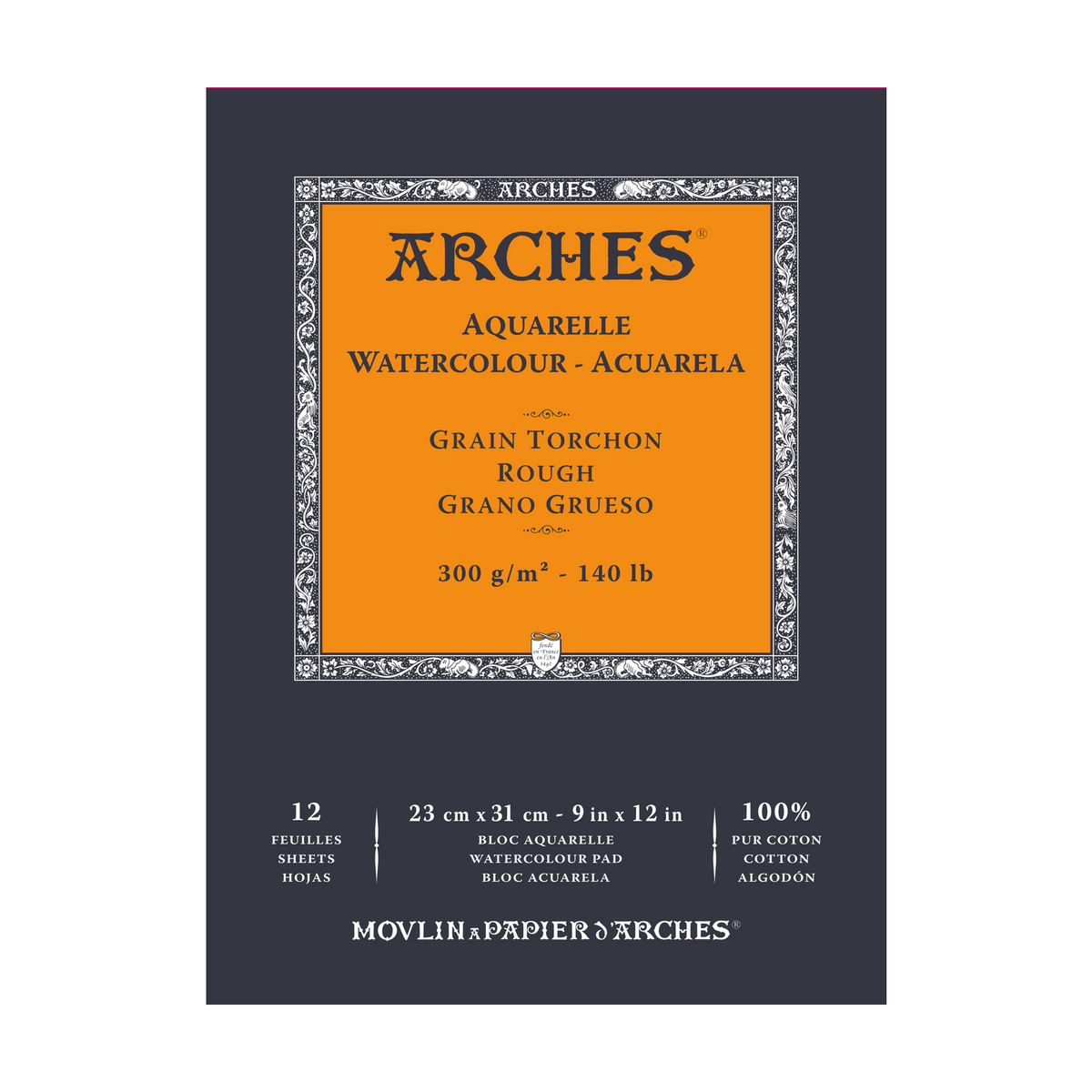 ARCHES Aquarelle Aquarellblock rau naturweiß 300 g/m² – 12 Blatt