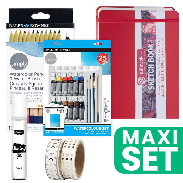 Art Journal Malerei Set 21 x 14,8 cm - Aquarell - Rot — Bild 2