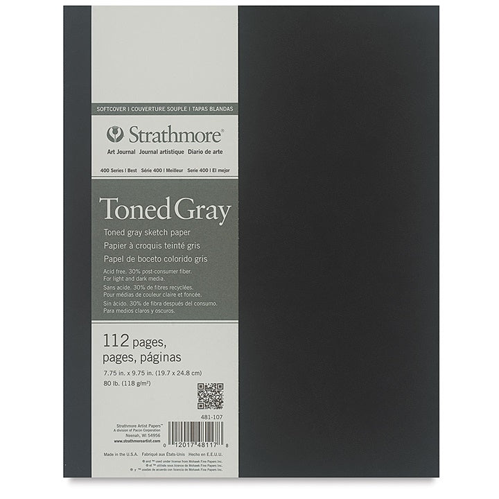 Strathmore Art Journal mit getöntem Papier (Gray) – Softcover | verschiedene Größen | 19.7 x 24.8 cm