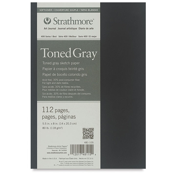 Strathmore Art Journal mit getöntem Papier (Gray) – Softcover | verschiedene Größen