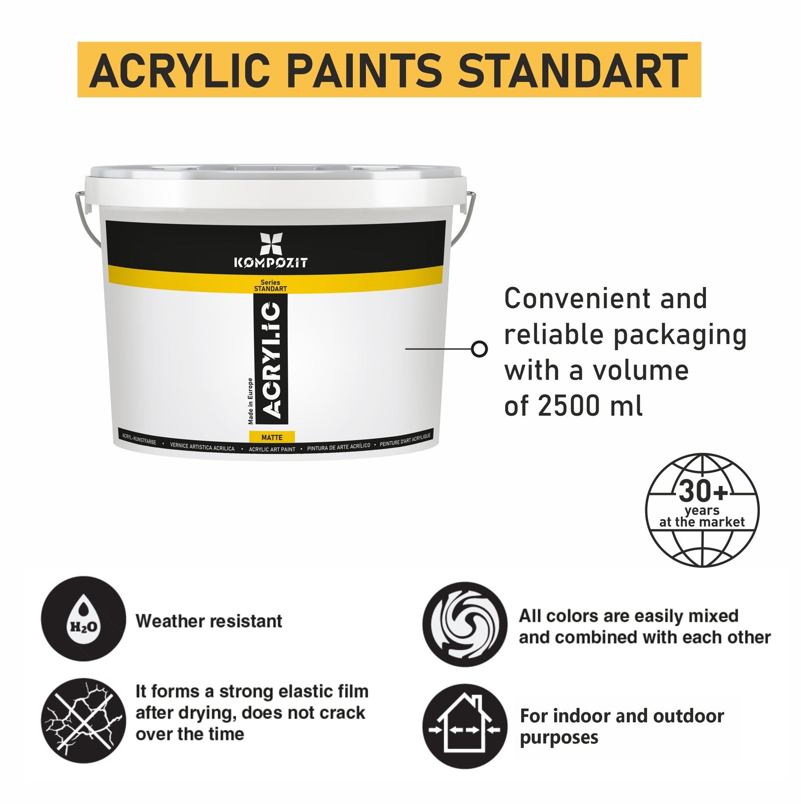 Acrylfarbe STANDART Kompozit 2500 ml