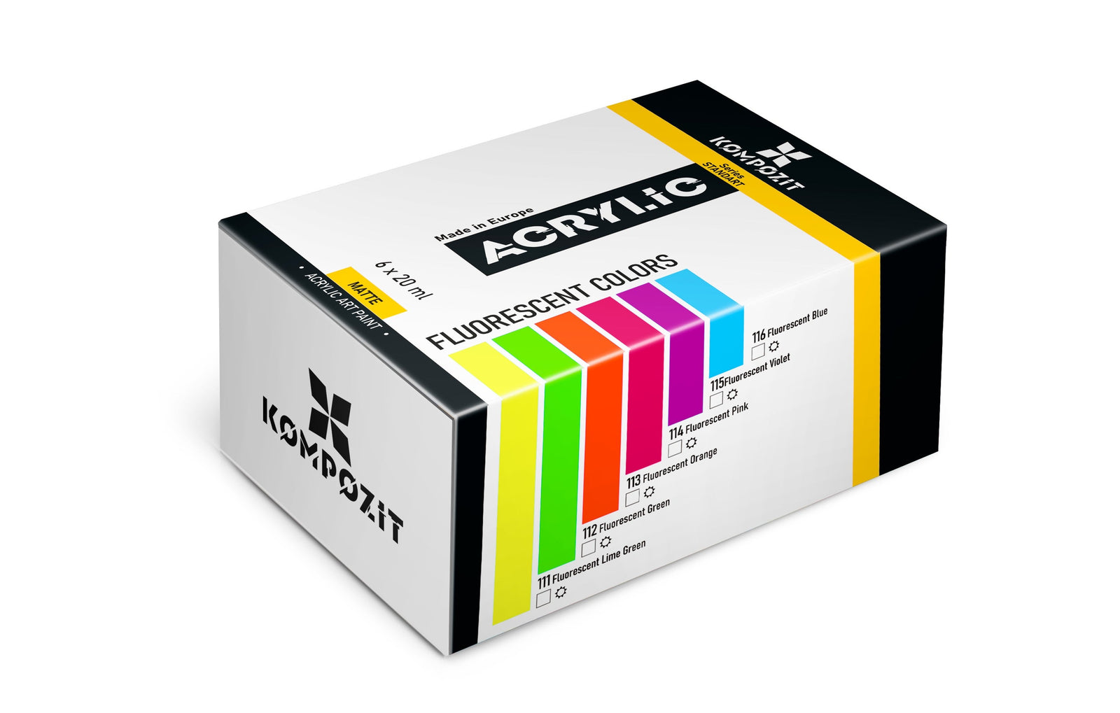 Acrylfarben-Set Kompozit STANDART Fluorescent 6 x 20 ml
