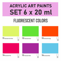 Acrylfarben-Set Kompozit STANDART Fluorescent 6 x 20 ml