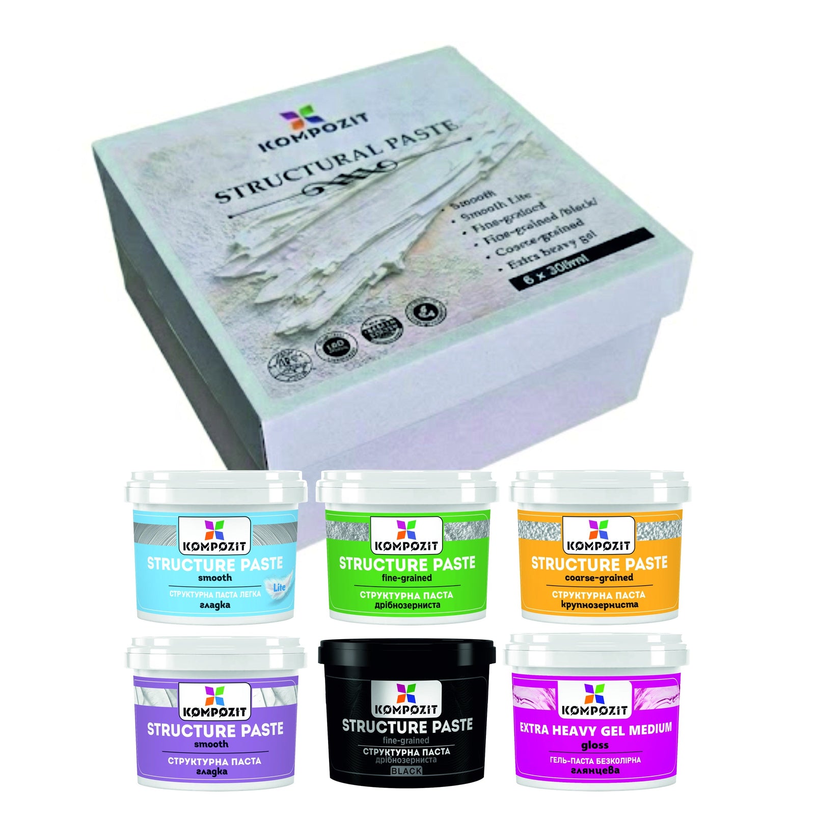 Strukturpasten-Set Kompozit 6 x 300 ml