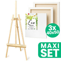 ARTMIE Atelier-Staffelei Lira mit drei ECO-Keilrahmen im Set | ARTMIE