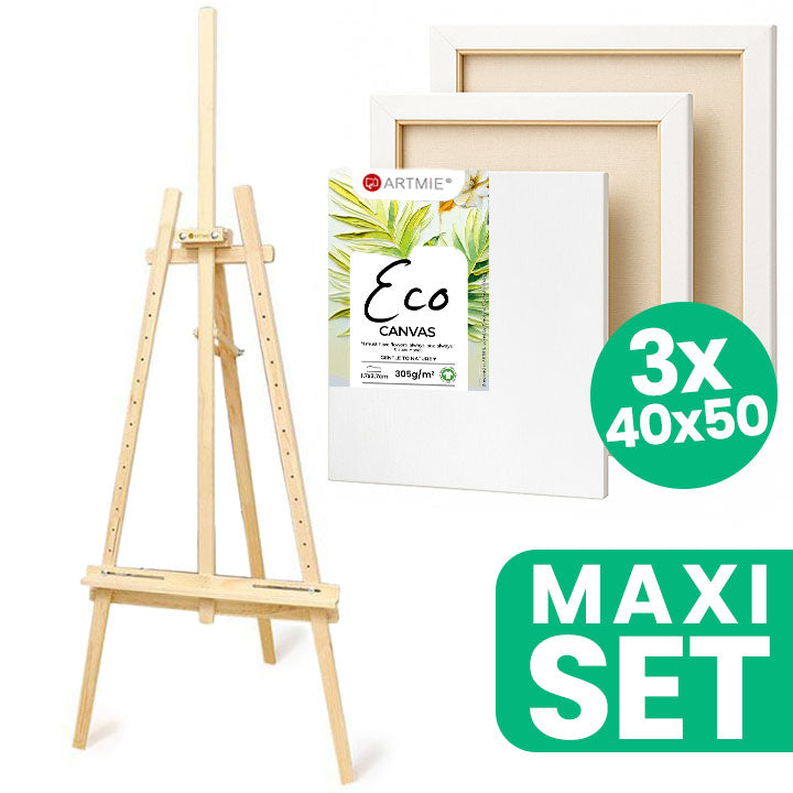 ARTMIE Atelier-Staffelei Lira mit drei ECO-Keilrahmen im Set | ARTMIE
