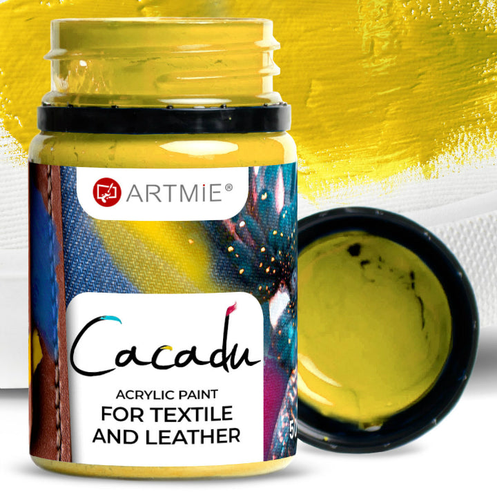 ARTMIE Cacadu Textil- und Lederfarbe 50 ml – 4 Grund Gelb