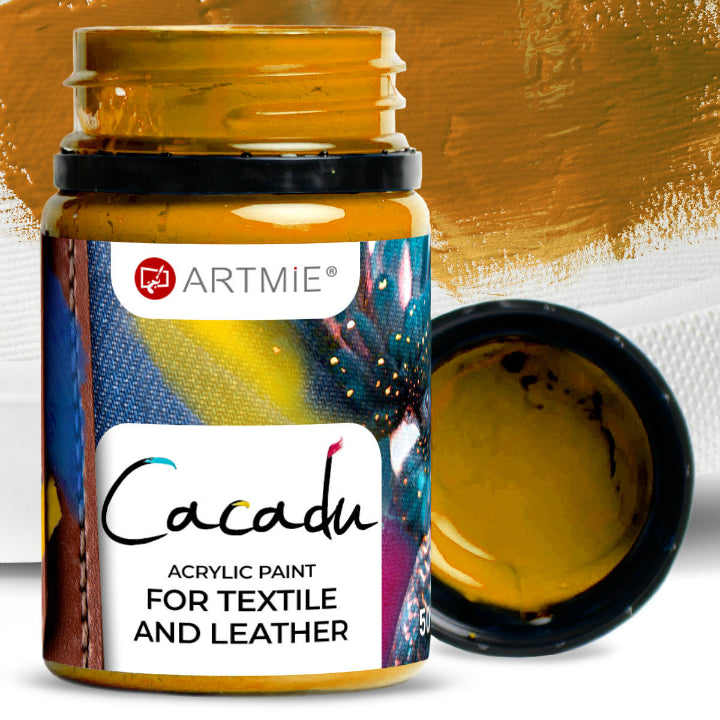 ARTMIE Cacadu Textil- und Lederfarbe 50 ml – 6 Ocker Gelb