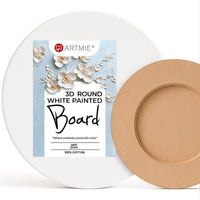 ARTMIE doppelseitige runde 3D-MDF-Platte mit weißer Gesso-Grundierung | ARTMIE