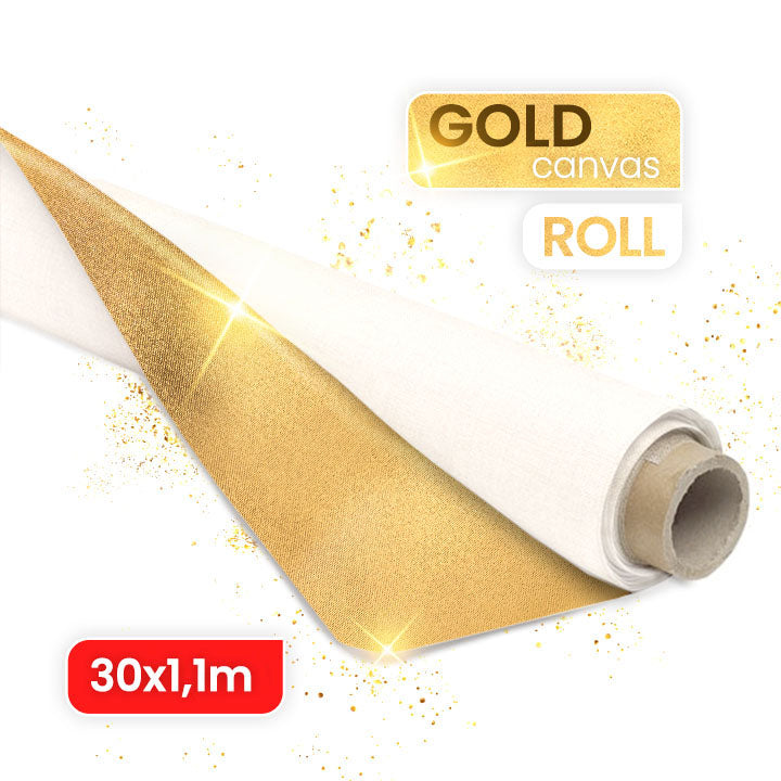 ARTMIE MIDAS Goldene Malkunst-Leinwand auf Rolle, 30 Meter – verschiedene Breiten — Bild 1