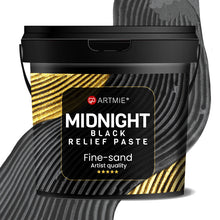 Schwarze 3D Strukturpaste ARTMIE Midnight für Relief-Effekte | ARTMIE