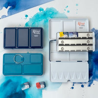Сase für Aquarellfarben, metallisch, Indigo, 12 pan, ROSA GALLERY