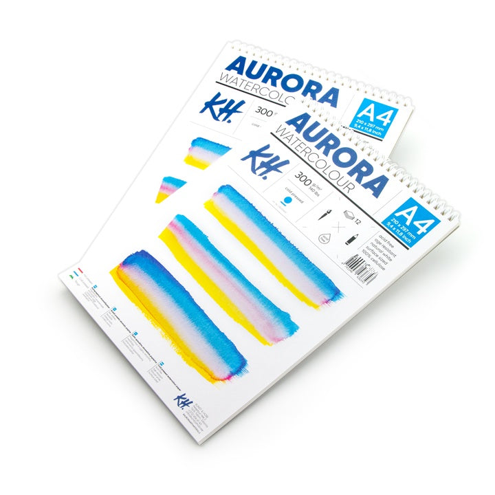 AURORA Aquarellblock cold press mit Spiralbindung | ARTMIE