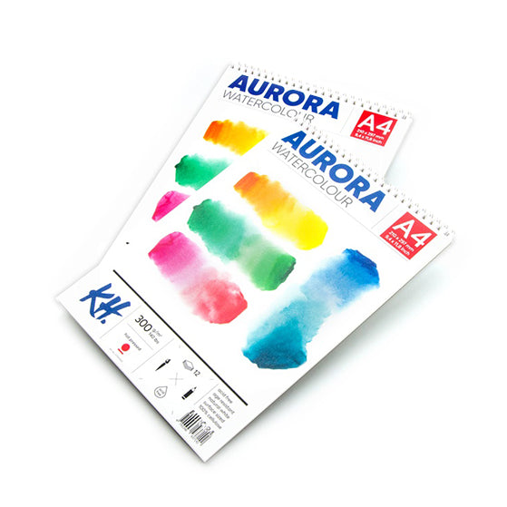 AURORA Aquarellblock hot press mit Spiralbindung | ARTMIE