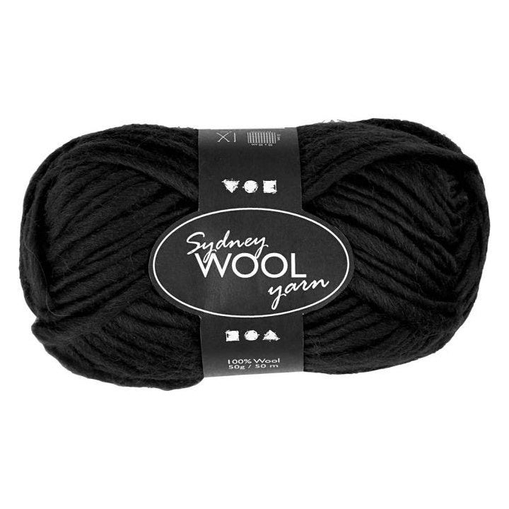 Australische Wolle Sydney 50 m – schwarz