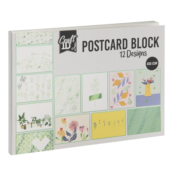 Postkarten-Block 17,6 x 12,5 cm – 12 Designs | verschiedene Motive | Botanika