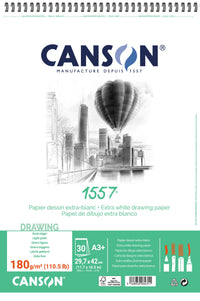 CANSON 1557 Skizzenblock 180 g/m² A3 30 Blatt feinkörnig