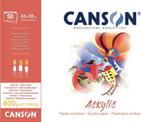 Canson Acrylblock CP Natural White 400 g/m² - 50 Blatt, 24 x 32 cm