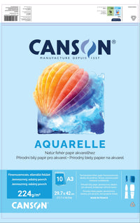 Canson Aquarellblock CP 224 g/m² A3 - 10 Blatt, geleimt