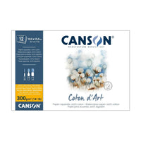 CANSON Coton d'Art Aquarellblock CP 300 g/m² 10,5 x 15,5 cm - 12 Blatt