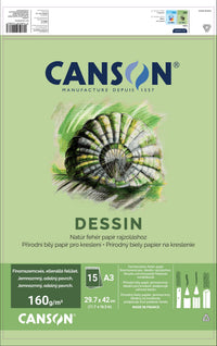 Zeichenblock CANSON Dessin A3 160 g - 15 Blatt