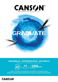 Canson Graduate Aquarellblock CP 250 g - 20 Blatt, A5 geleimt
