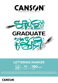 Lettering- und Markerblock CANSON Graduate Lettering Marker 180 g/m² - A4, 20 Blatt