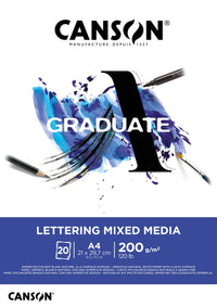 Canson Graduate Lettering Mix Media Block 200 g/m² - 20 Blatt, A4