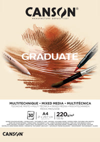 Canson Graduate Mix Media Block Natural 220 g 30 Blatt A4 geleimt