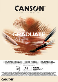Canson Graduate Mix Media Block Natural 220 g 30 Blatt A5 geleimt