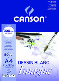 CANSON Imagine Skizzenblock 200 g/m² 50 Blatt A4 feinkörnig geleimt