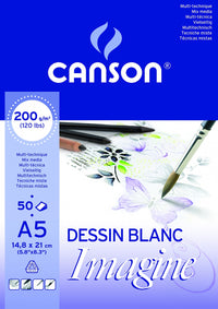 Canson Imagine Skizzenblock 200 g/m² 50 Blatt A5 feinkörnig geleimt