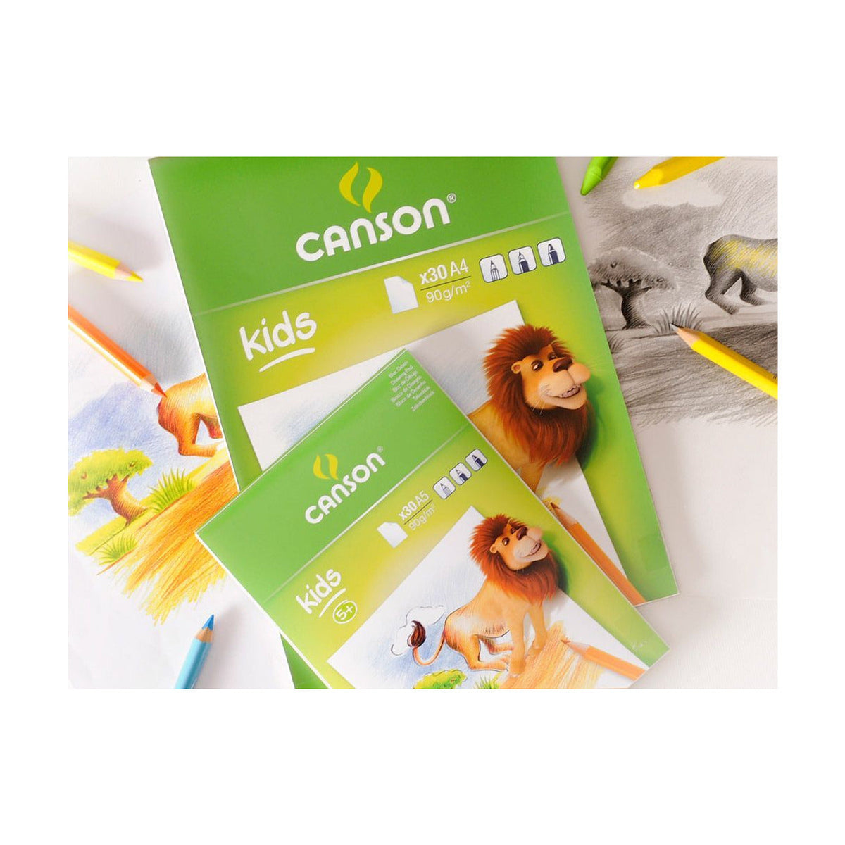CANSON Kids Skizzenblock 90 g/m² – 30 Blatt, A5 – A4