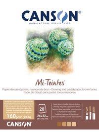 Farbpapierblock CANSON Mi-Teintes 160 g/m² 24 x 32 cm Earth - 20 Blatt