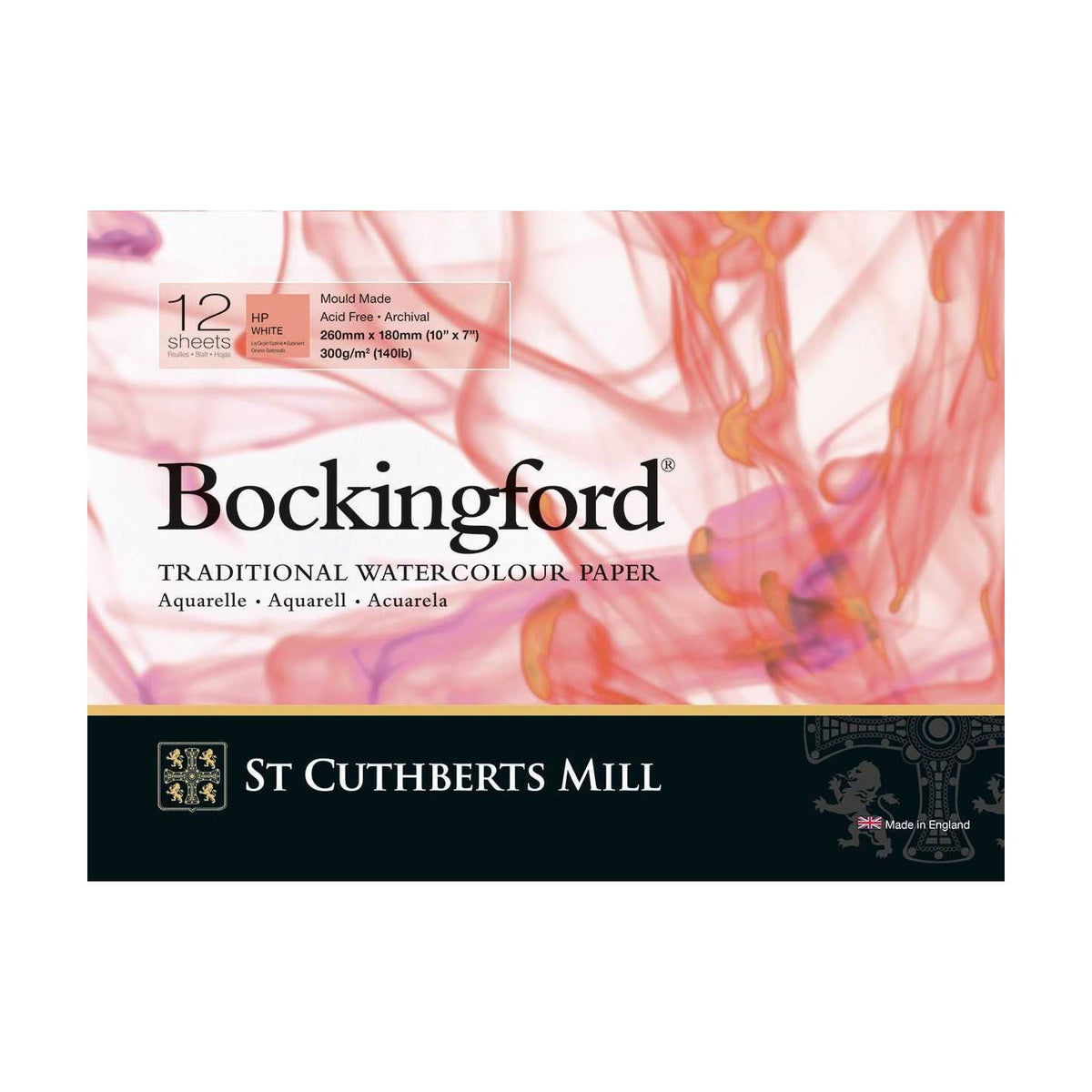 CANSON St Cuthberts Bockingford Aquarellblock satiniert weiß 300 g/m² - 12 Blatt