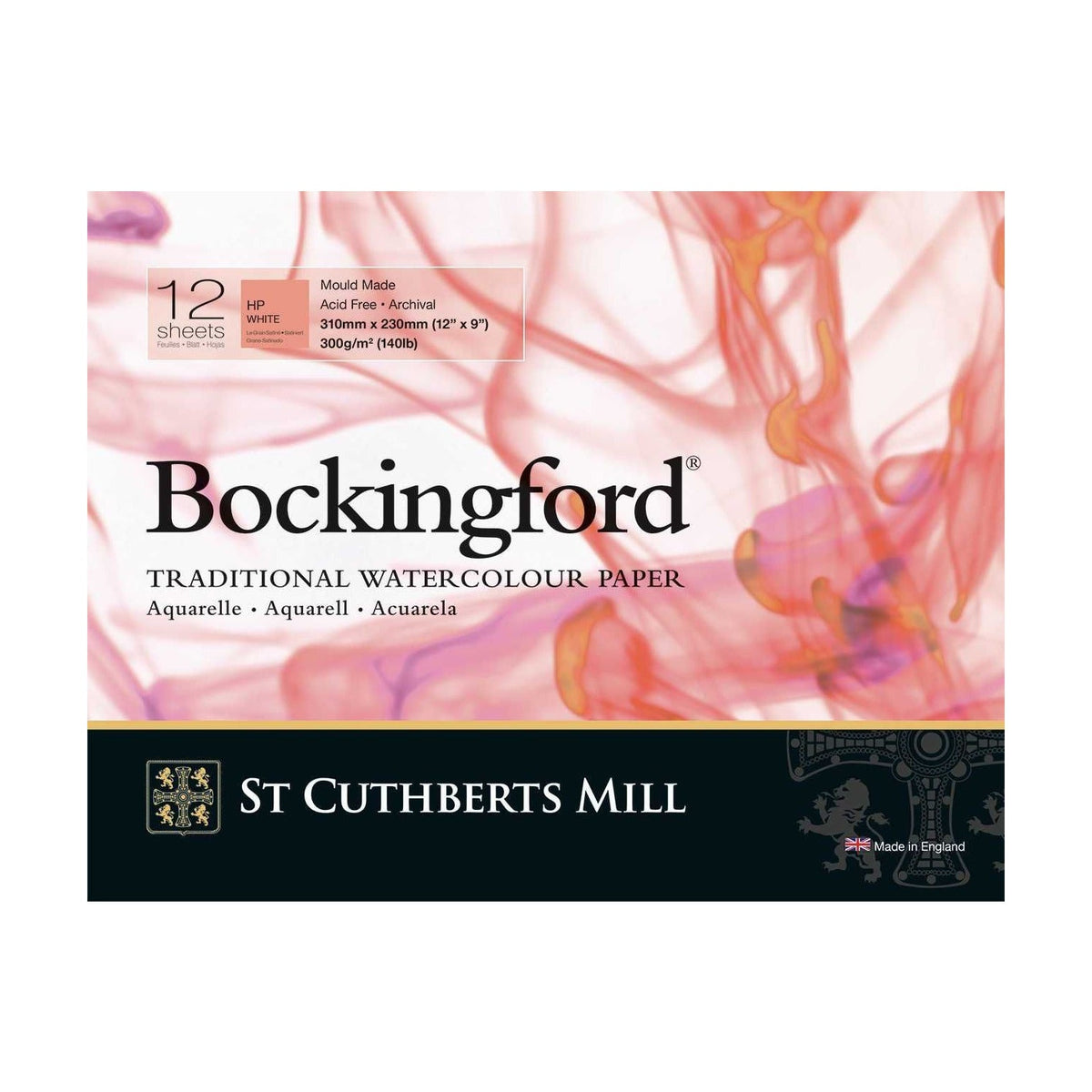 CANSON St Cuthberts Bockingford Aquarellblock satiniert weiß 300 g/m² - 12 Blatt