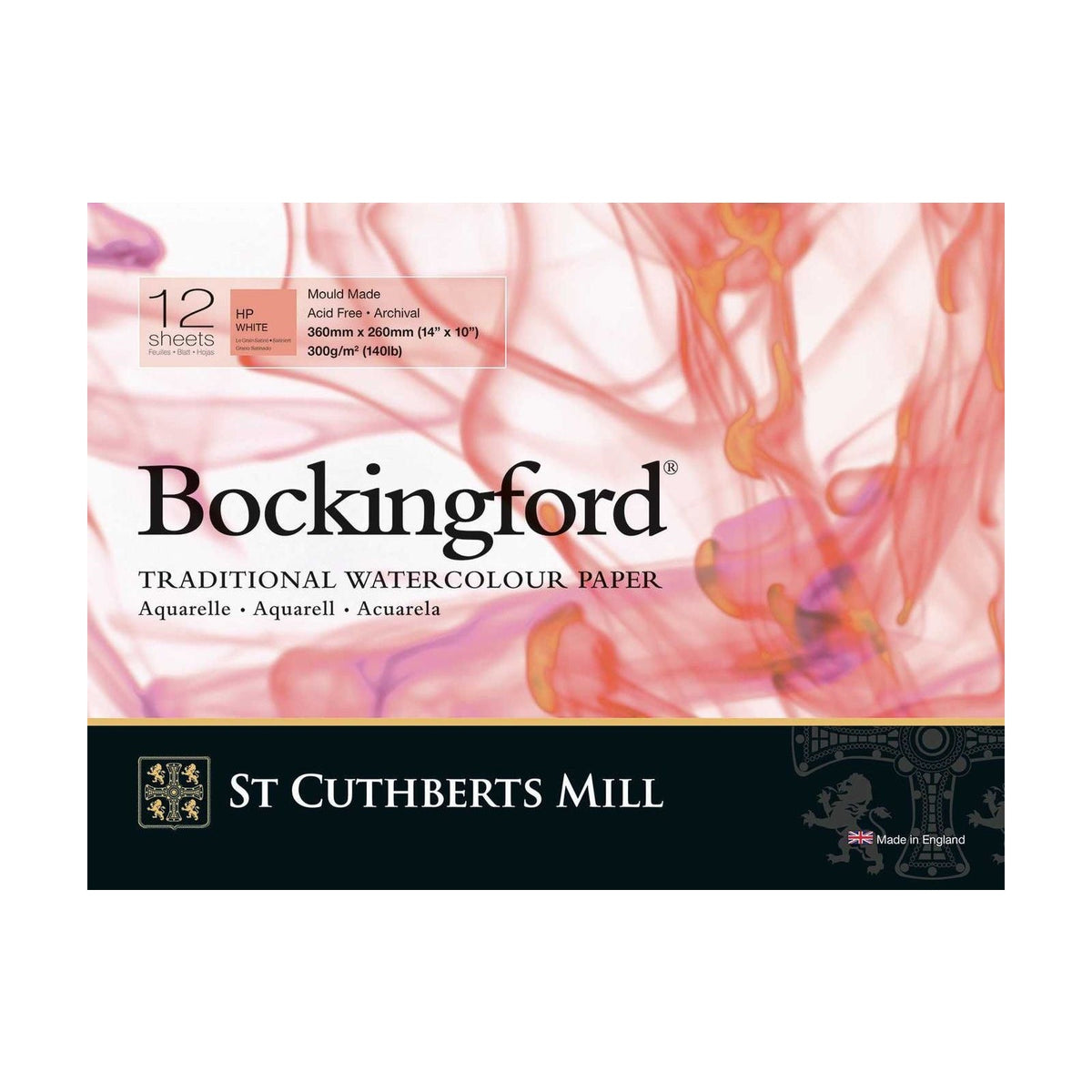 CANSON St Cuthberts Bockingford Aquarellblock satiniert weiß 300 g/m² - 12 Blatt