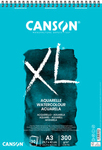 CANSON XL Aquarelle Aquarellblock 300 g/m² A3 - 30 Blatt, Spirale