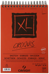 Canson XL Croquis Skizzenblock 90 g/m² 120 Blatt 30 x 30 cm, Spiralbindung oben