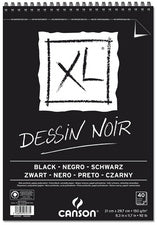CANSON Canson XL Dessin Black Skizzenbuch 150 g/m² 40 Blatt A3 mit Spiralbindung