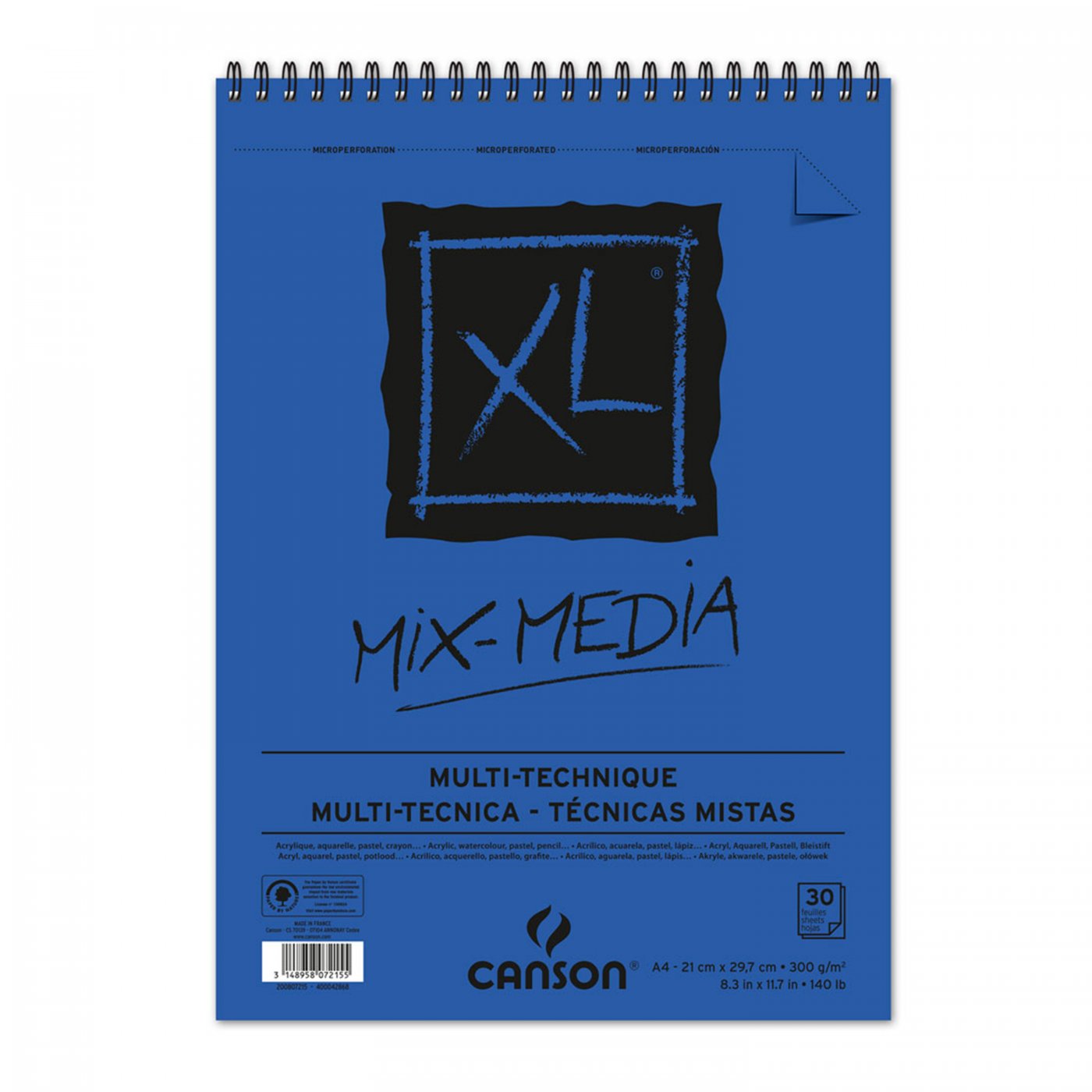 Canson XL Mix Media Spiralblock 300 g/m² 30 Blatt A4