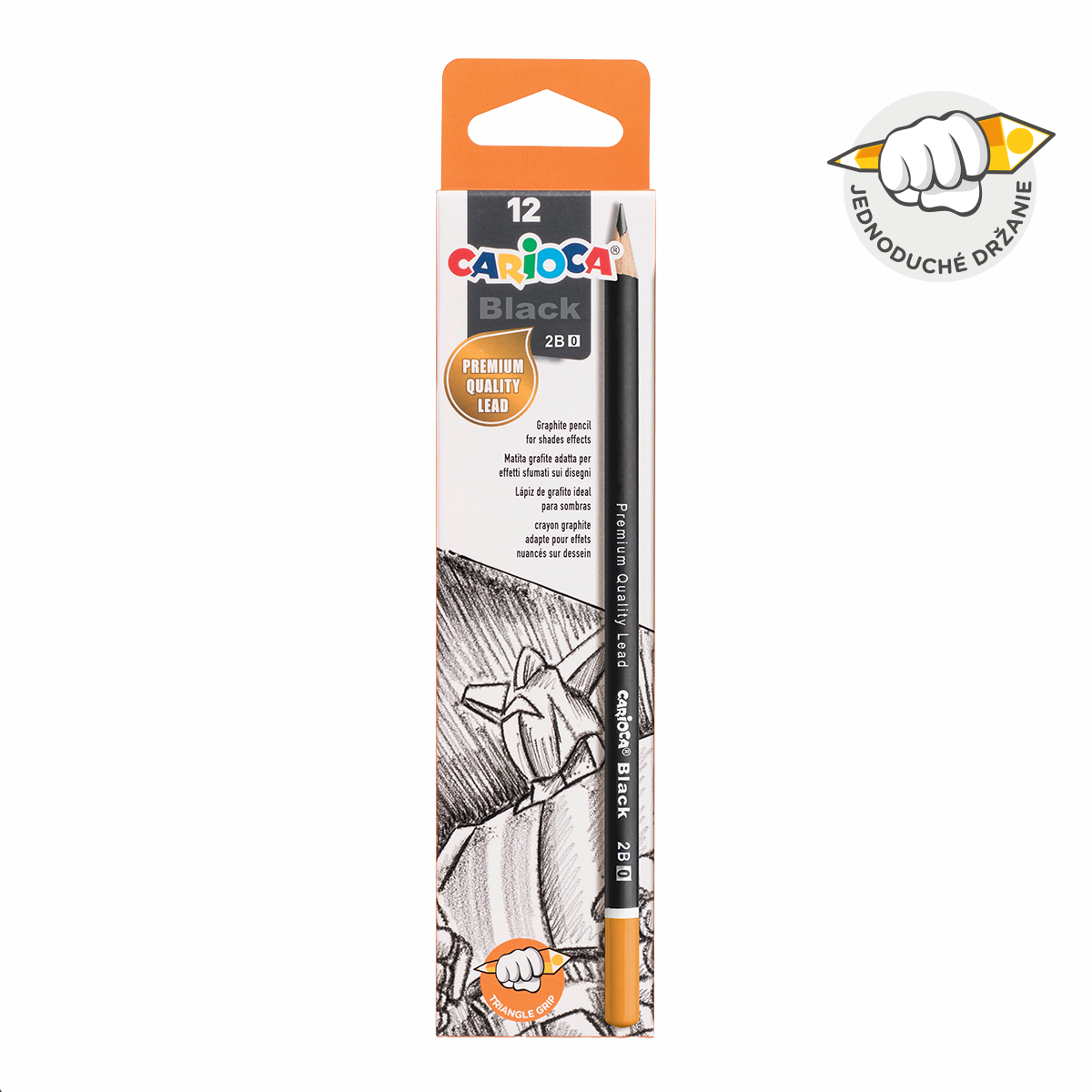 Carioca Dreikant-Bleistift Black, 12 Stk. – 0/2B
