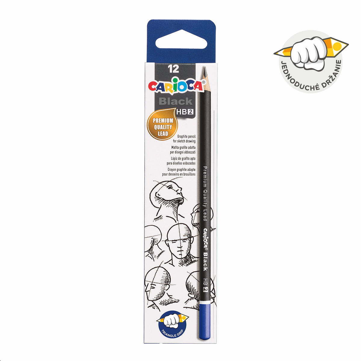 Carioca Dreikant-Bleistift Black, 12 Stk. – 2/HB