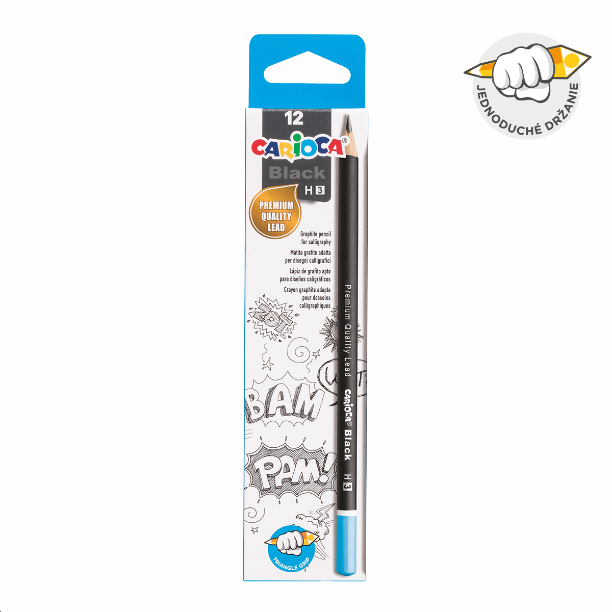 Carioca Dreikant-Bleistift Black, 12 Stk. – 3/H