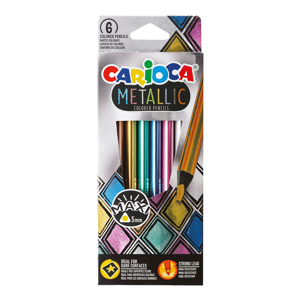 Carioca Dreikant-Buntstifte Metallic, 6 Stk.